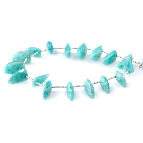 Amazonite 8x18mm Faceted Teeth - 9 Inch