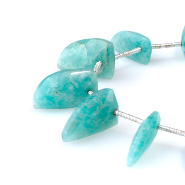 Amazonite 8x18mm Faceted Teeth - 9 Inch