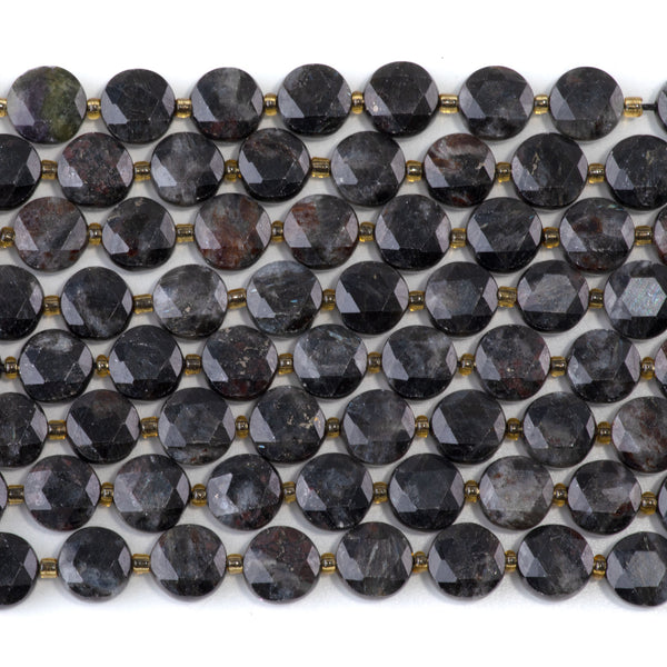 Astrophyllite 8mm Star Cut Coin - 15-16 Inch