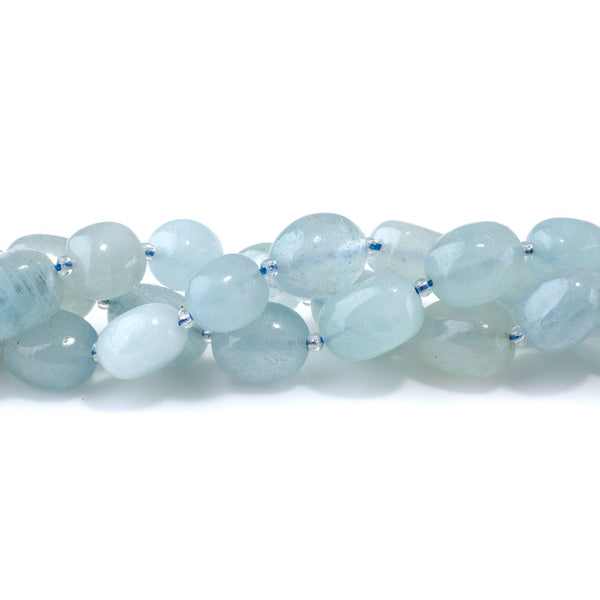 Aquamarine 10x14-13x17mm Tumble Nugget A Grade - 15-16 Inch