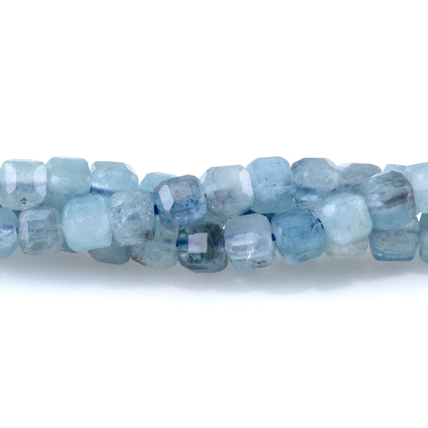 Aquamarine 3mm Table Cut Cube AAA - 15-16 Inch