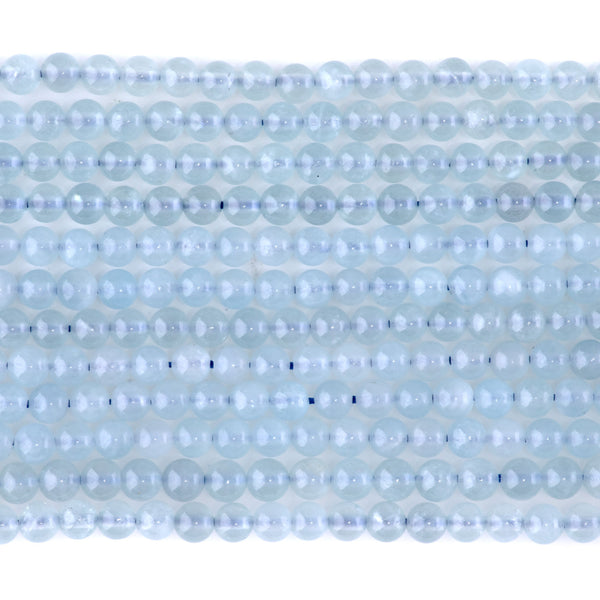 Aquamarine 4mm Round A Grade - 15-16 Inch