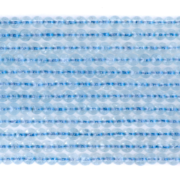 Aquamarine 4mm Round AAA Grade - 15-16 Inch