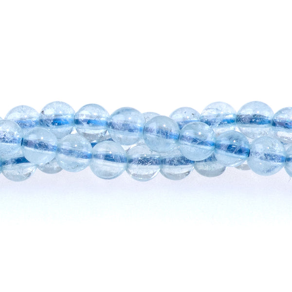 Aquamarine 4mm Round AAA Grade - 15-16 Inch