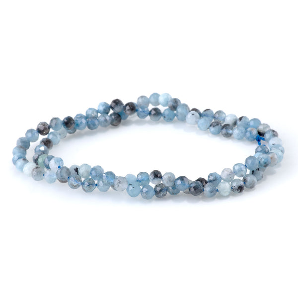 Devil Aquamarine 4mm Faceted Round - 15-16 Inch