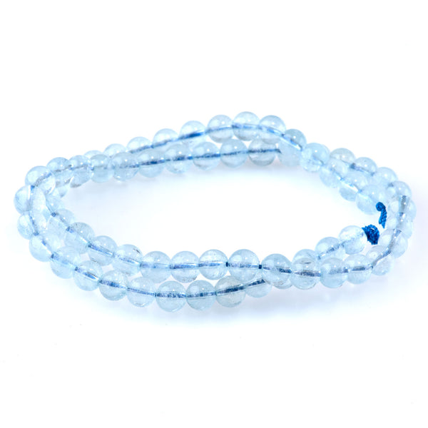 Aquamarine 6mm Round AAA Grade - 15-16 Inch