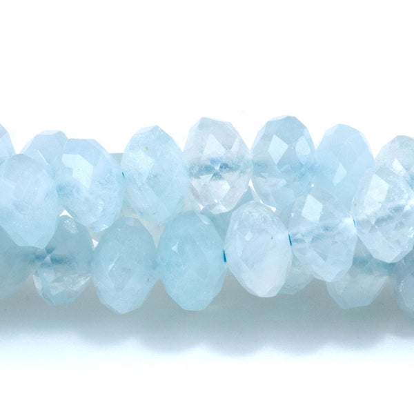 Aquamarine 4x6mm Rondelle Faceted A Grade - 15-16 Inch