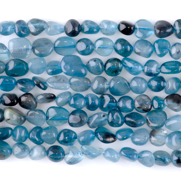 Devil Aquamarine 7x9-8x10mm Pebble A Grade - 15-16-Inch