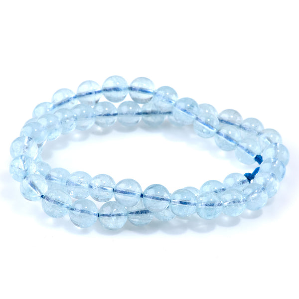 Aquamarine 8mm Round AAA Grade - 15-16 Inch