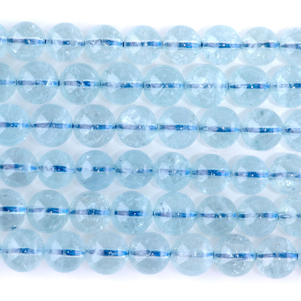 Aquamarine 8mm Round AAA Grade - 15-16 Inch