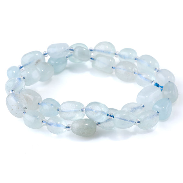 Aquamarine 9x11-10x14mm Tumble Nugget A Grade - 15-16 Inch