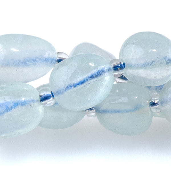 Aquamarine 9x11-10x14mm Tumble Nugget A Grade - 15-16 Inch