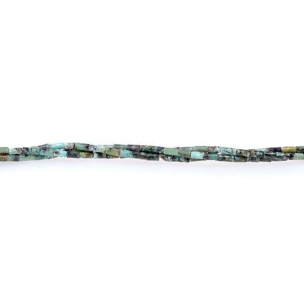 African Turquoise 2x4mm Tube Beads - 15-16 Inch