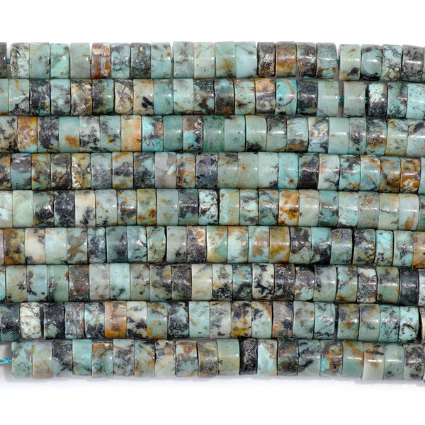 African Turquoise 3x6mm Heishi - 15-16 Inch