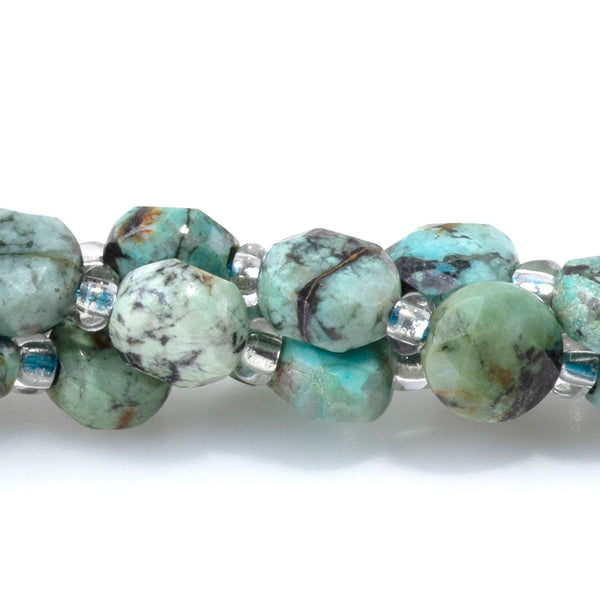 African Turquoise 6mm Star Cut Coin A Grade - 15-16 Inch