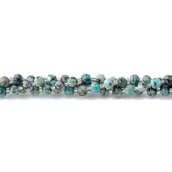 African Turquoise 6mm Faceted Lantern A Grade - 15-16 Inch