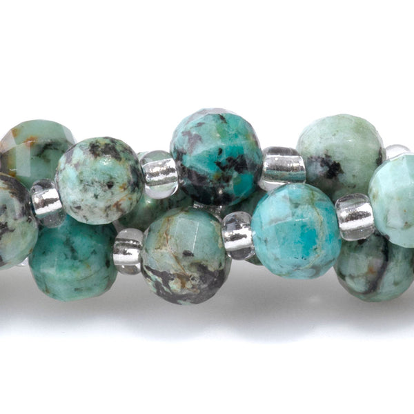 African Turquoise 6mm Faceted Lantern A Grade - 15-16 Inch