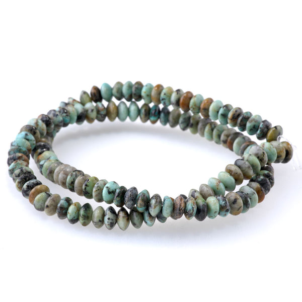 African Turquoise 6x3mm Saucer Beads - 15-16 Inch