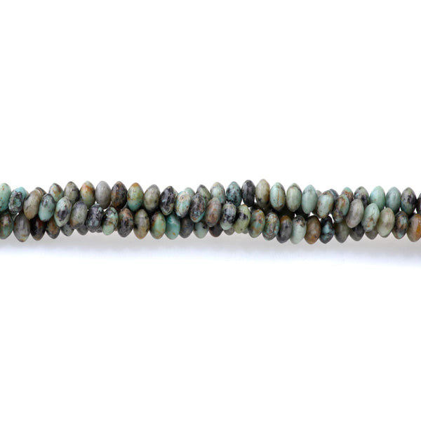 African Turquoise 6x3mm Saucer Beads - 15-16 Inch