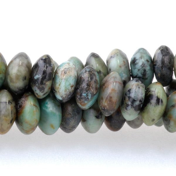 African Turquoise 6x3mm Saucer Beads - 15-16 Inch