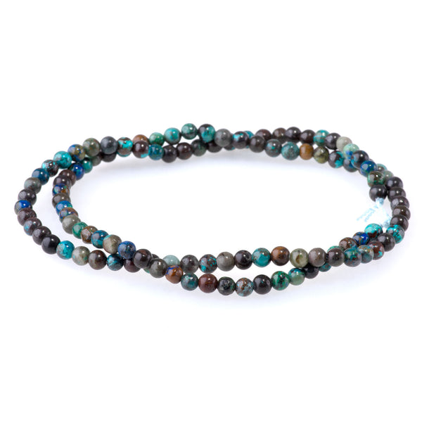 Azurite 4mm Round A Grade - 15-16 Inch