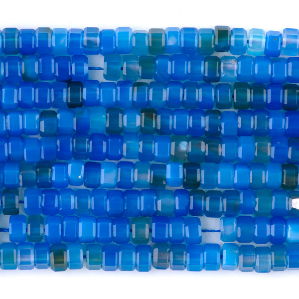 Blue Agate 6mm Hexagon - 15-16 Inch