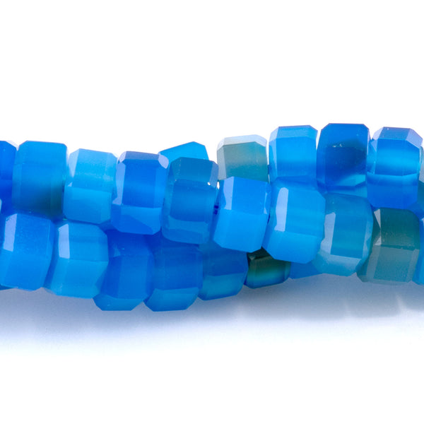 Blue Agate 6mm Hexagon - 15-16 Inch