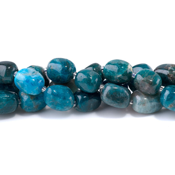 Blue Apatite 10x14-13x17mm Tumble Nugget - 15-16 Inch