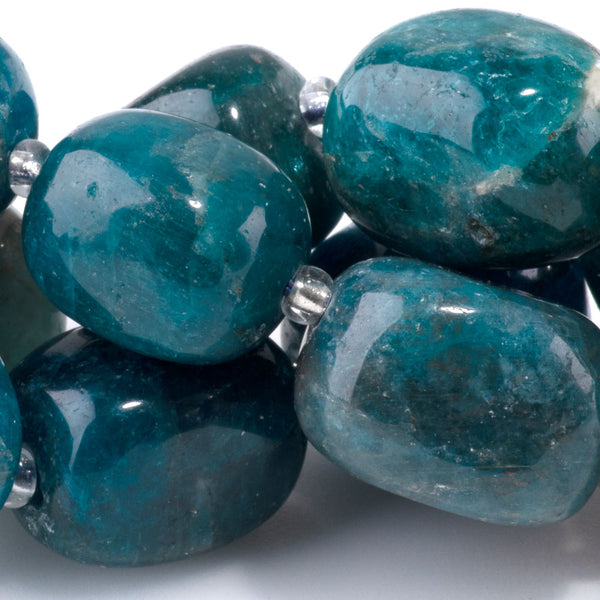 Blue Apatite 10x14-13x17mm Tumble Nugget - 15-16 Inch