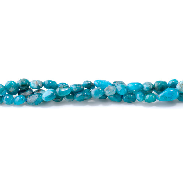 Blue Apatite 7x9-8x10mm Pebble - 15-16 Inch