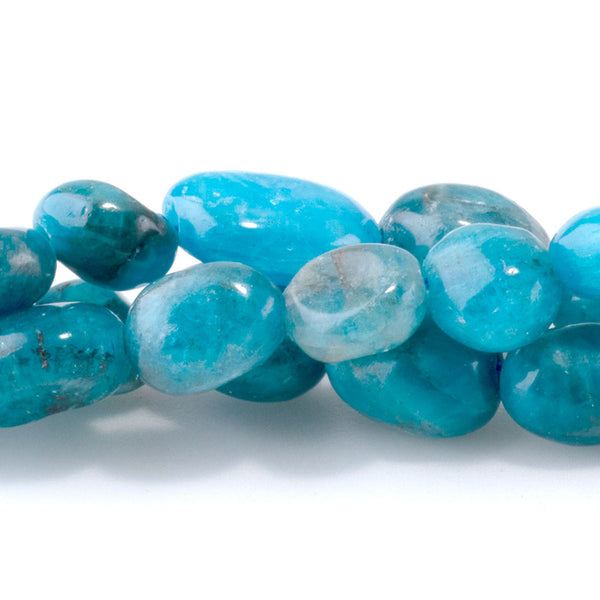 Blue Apatite 7x9-8x10mm Pebble - 15-16 Inch