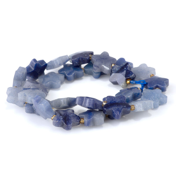 Blue Aventurine 14mm Faceted Star - 15-16 Inch