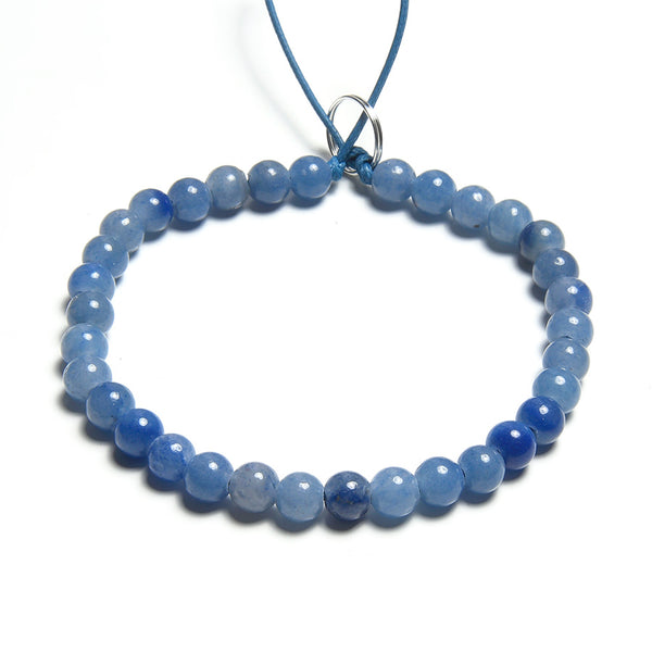 Blue Aventurine 6mm Large Hole Round - 8 Inch