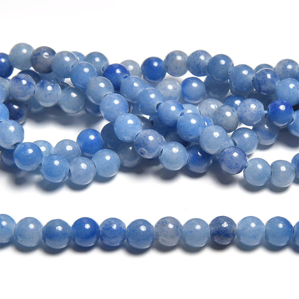 Blue Aventurine 6mm Large Hole Round - 8 Inch