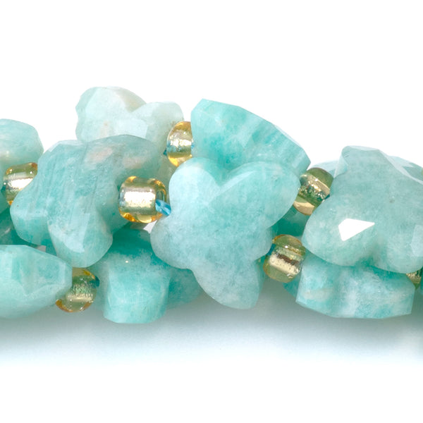 Brazilian Amazonite 10x8mm Faceted Butterfly A Grade - 15-16 Inch
