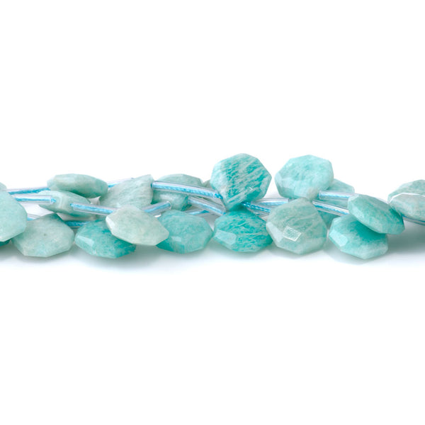 Brazilian Amazonite 13x15mm Faceted Top Drilled Irregular Tear Drop - 15-16 Inch