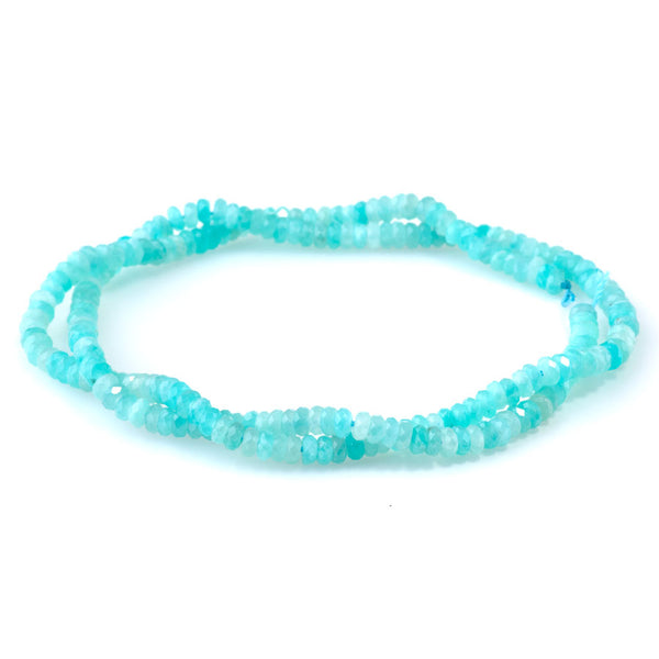 Brazilian Amazonite 2x4mm Thin Faceted Rondelle A Grade - 15-16 Inch