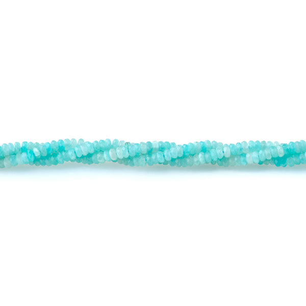 Brazilian Amazonite 2x4mm Thin Faceted Rondelle A Grade - 15-16 Inch