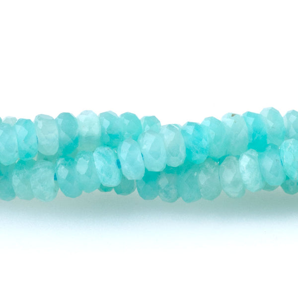 Brazilian Amazonite 2x4mm Thin Faceted Rondelle A Grade - 15-16 Inch