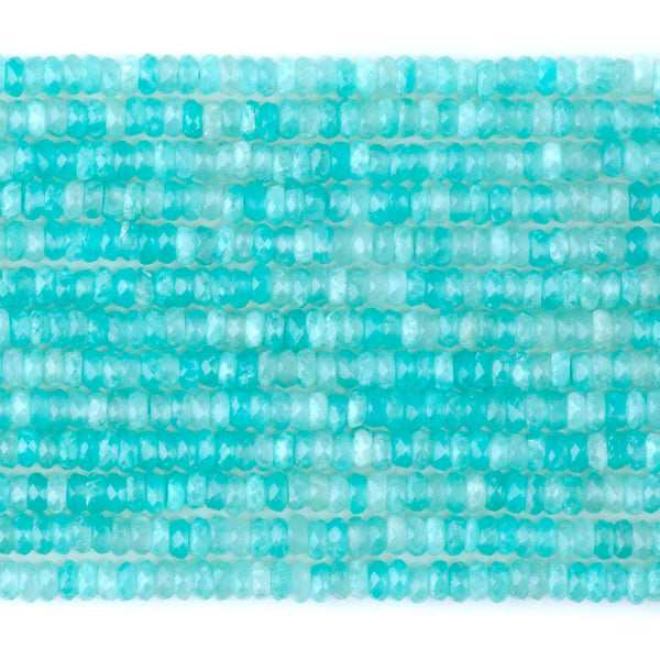Brazilian Amazonite 2x4mm Thin Faceted Rondelle A Grade - 15-16 Inch
