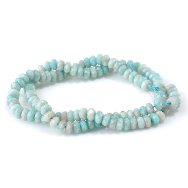 Brazilian Amazonite 3x6mm Faceted Rondelle A Grade - 15-16 Inch