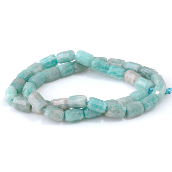 Brazilian Amazonite 7x10mm Faceted Tube - 15-16 Inch