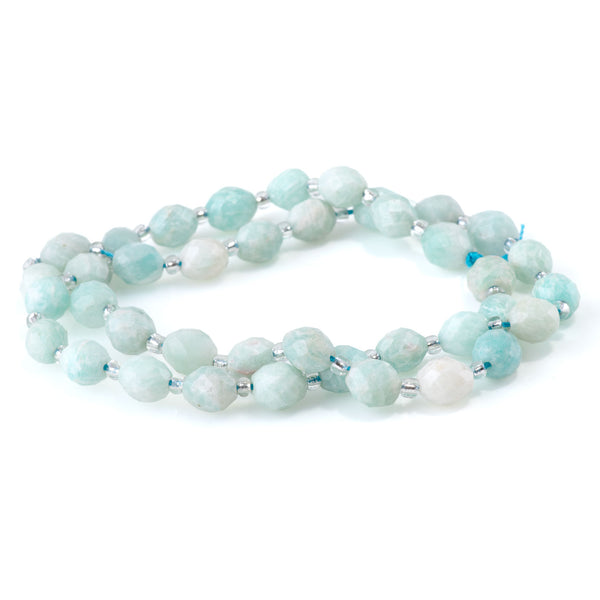 Brazilian Amazonite 7x8mm Faceted Rice Bead - 15-16 Inch