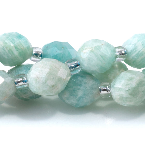 Brazilian Amazonite 7x8mm Faceted Rice Bead - 15-16 Inch