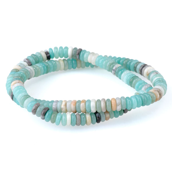 Black Gold Amazonite 2x6mm Thin Rondelle - 15-16 Inch