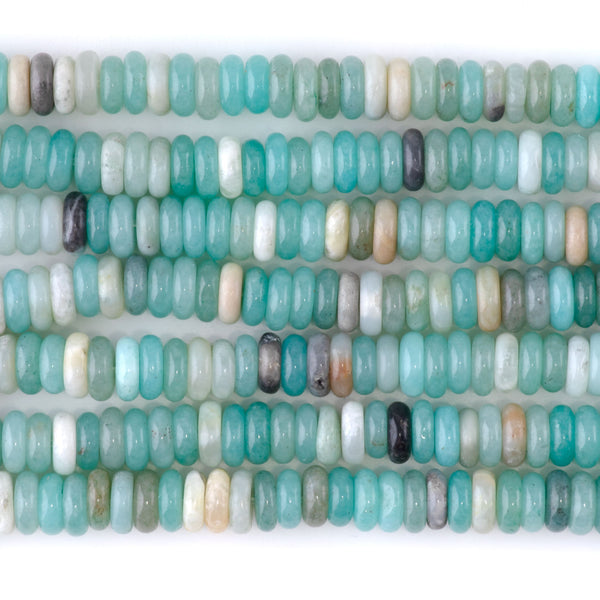 Black Gold Amazonite 2x6mm Thin Rondelle - 15-16 Inch