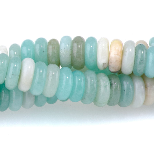 Black Gold Amazonite 2x6mm Thin Rondelle - 15-16 Inch