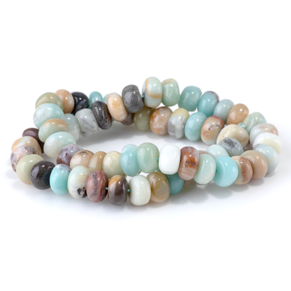 Black Gold Amazonite 8x10-9x13mm Side Drilled Pebble - 15-16 Inch