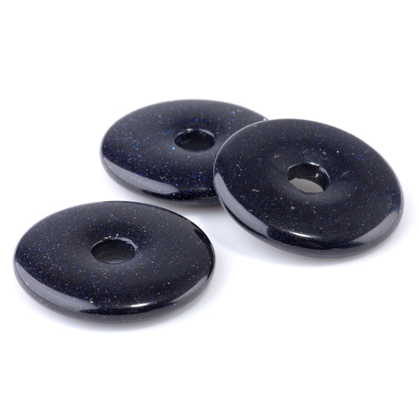 Blue Goldstone 40mm Donut Pendant