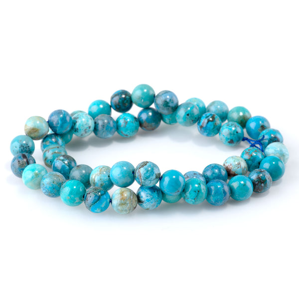 Peruvian Blue Opal 8mm Round - 15-16 Inch